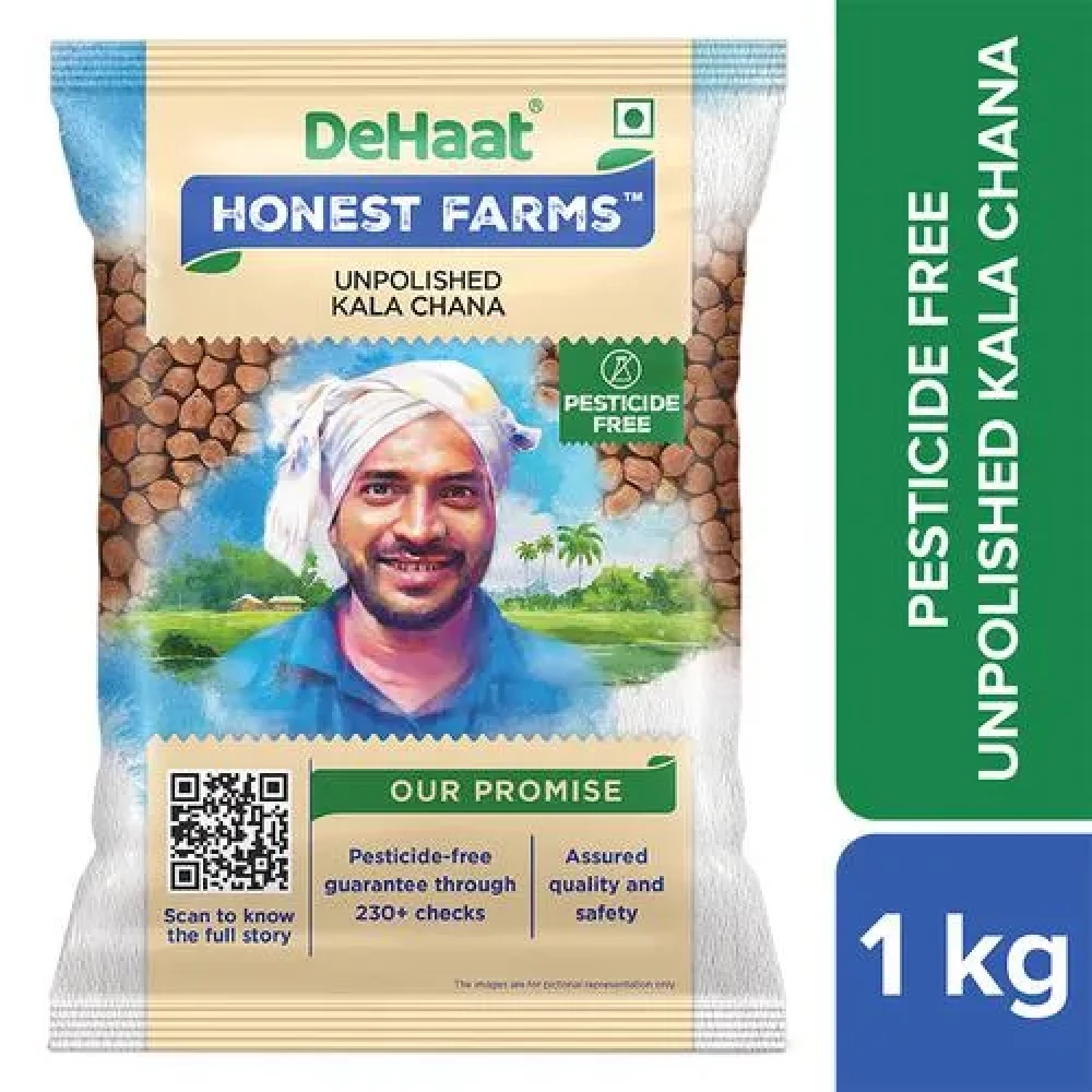 Dehaat Honest Farms Unpolished Kala Chana - Pesticide Free, 1 kg-1.webp